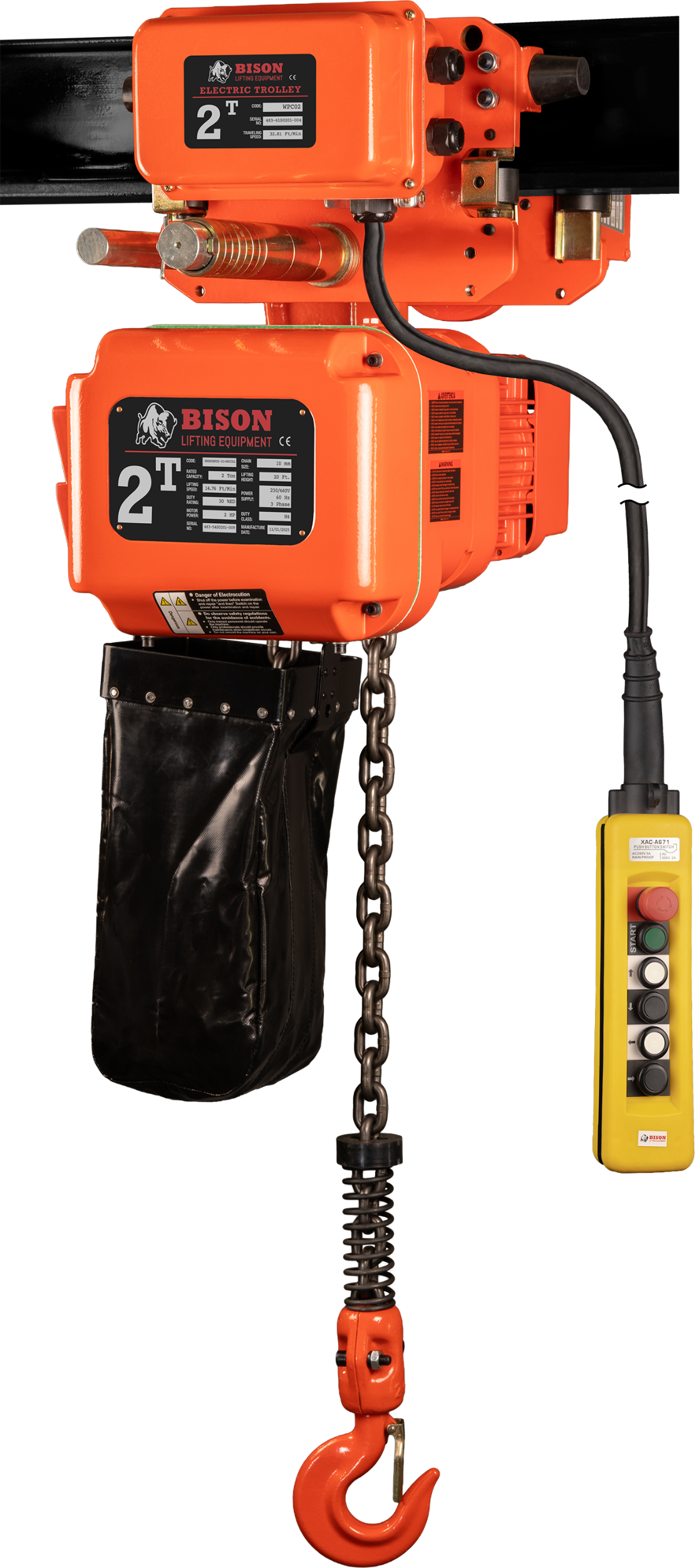 Picture of 2 Ton Three Phase Hoist + Trolley
