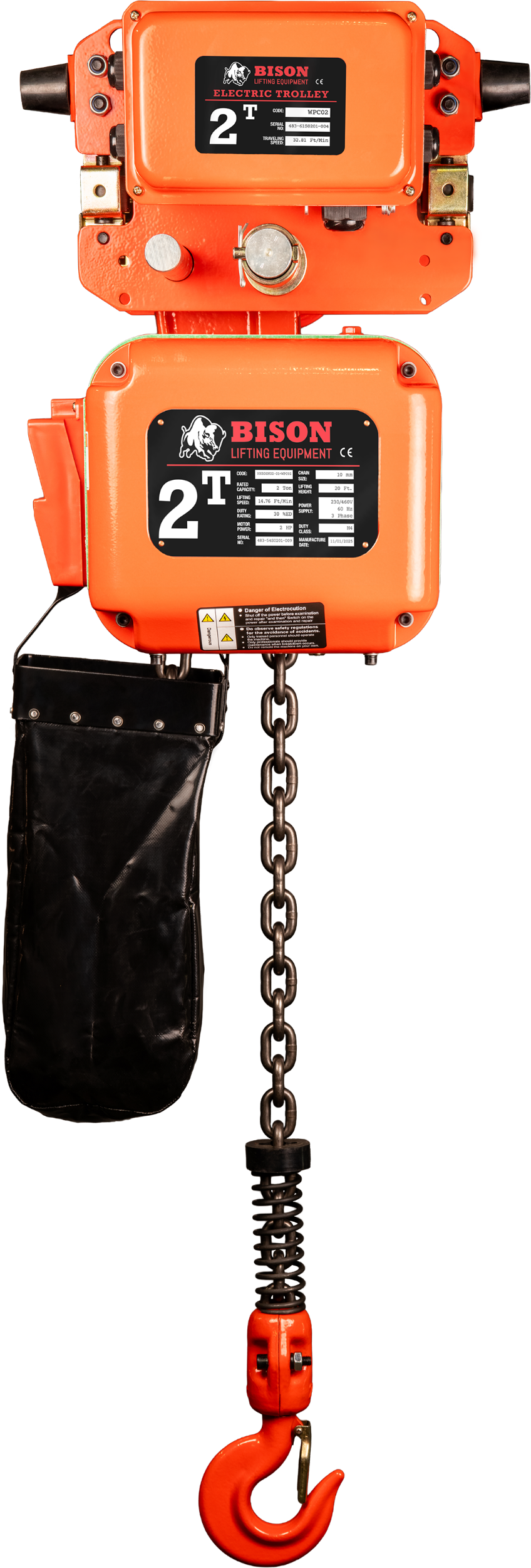 Picture of 2 Ton Three Phase Hoist + Trolley - Dual Speed