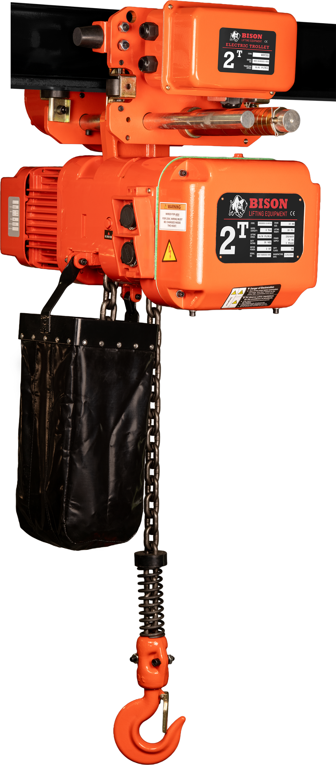 Picture of 2 Ton Three Phase Hoist + Trolley - Dual Speed