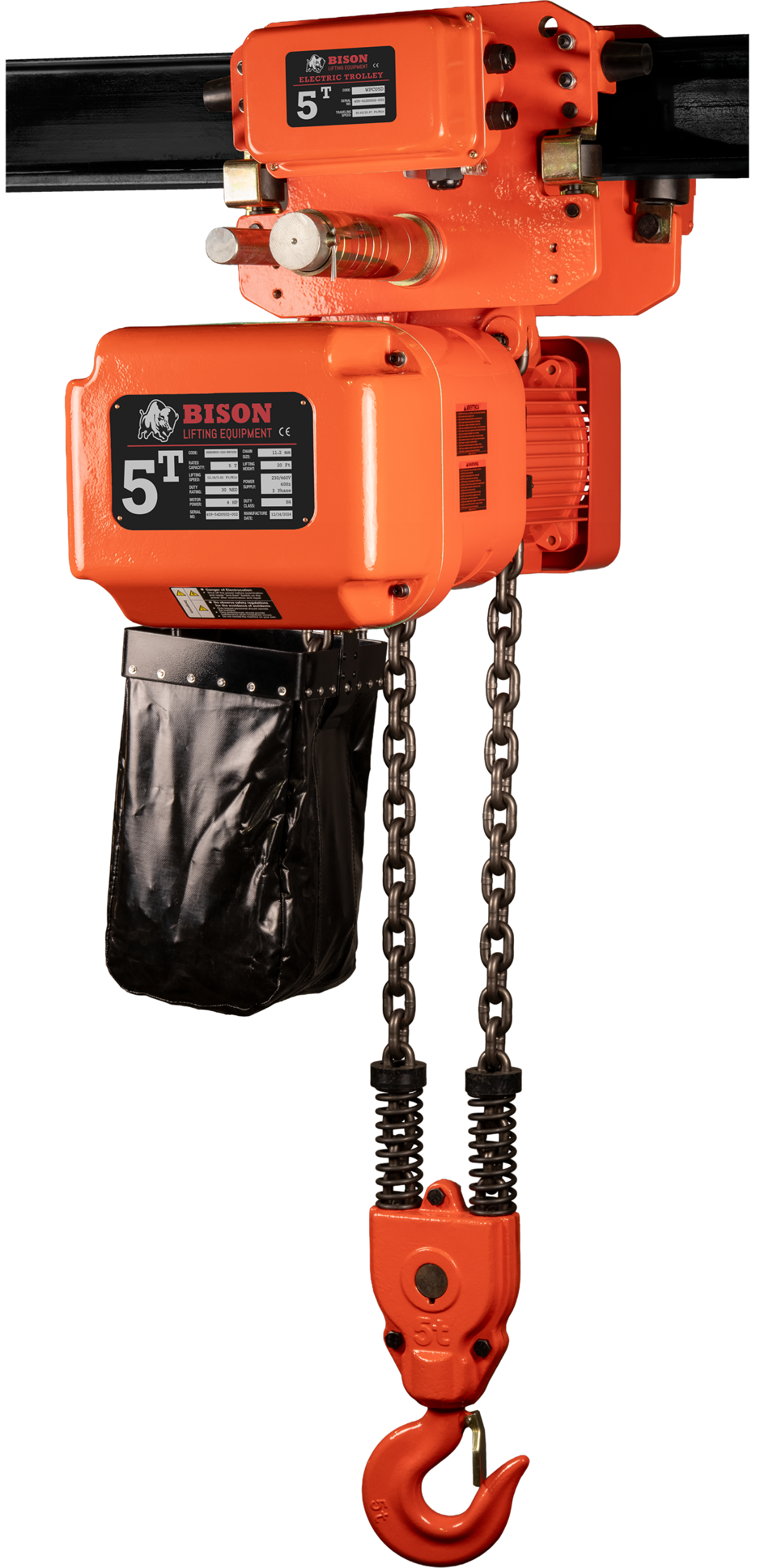 Picture of 5 Ton Three Phase Hoist + Trolley - Dual Speed