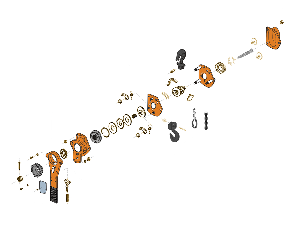 3 Ton Lever Hoist (Black Chain)Bison Lifting Equipment